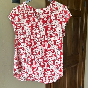 Adorable red floral print blouse from fun 2 fun